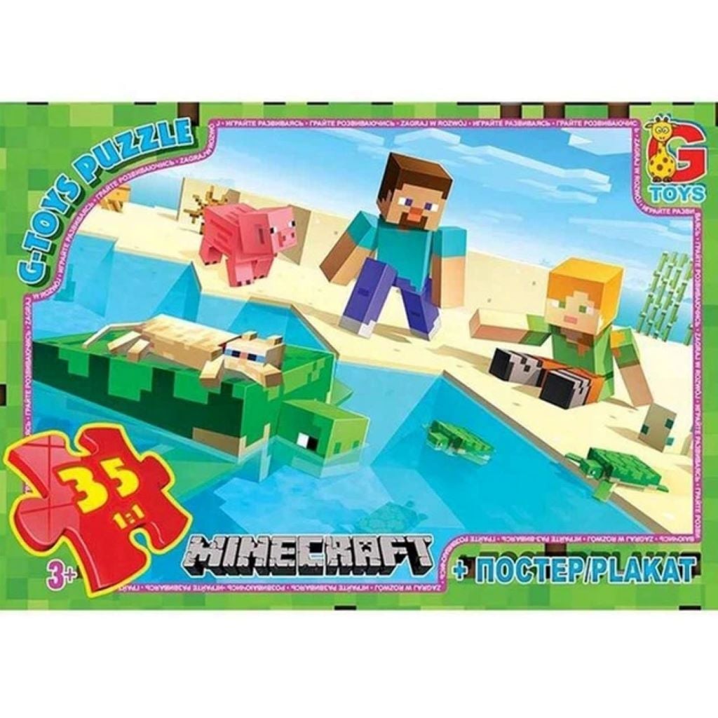 Пазли 35ел Minecraft+ постер у коробці 19*13*3см MT791 G-Toys