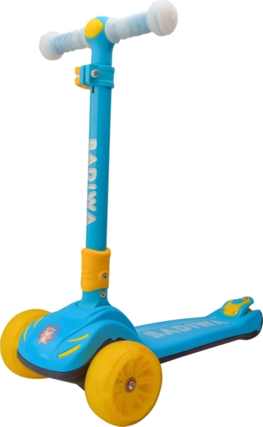 Самокат 3-х колісний d135*50мм PU зі світлом блакитний з ліхтариком у коробці SK20166 Scooter