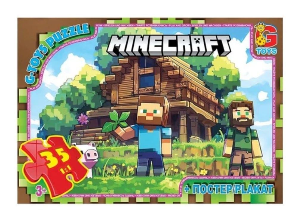 Пазли 35ел. Minecraft +постер в коробці 17.5*12*2.5см MC798 Danko toys