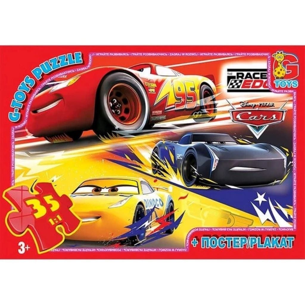 Пазли 35ел. Тачки+постер в коробці 17.5*12*2.5см Z10187 Danko toys