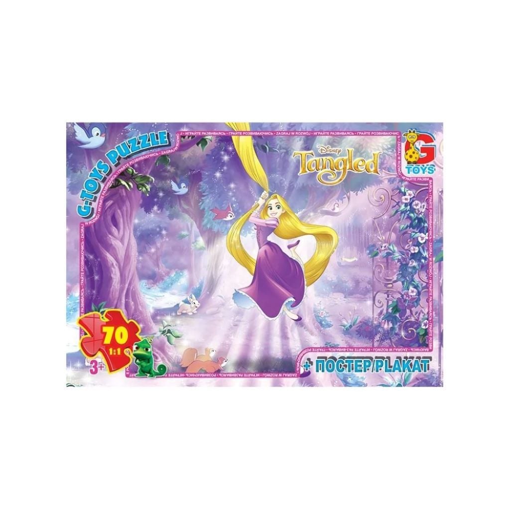 Пазли 70ел 30*21см Рапунцель+постер в коробці 19*13,5*3,5см TA009 G-Toys