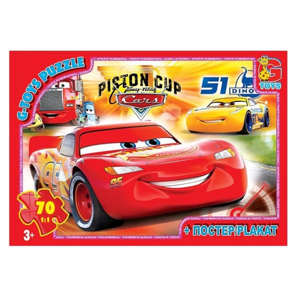 Пазли 70ел 30*21см Тачки+постер в коробці 19*13,5*3,5см Z10189 G-Toys