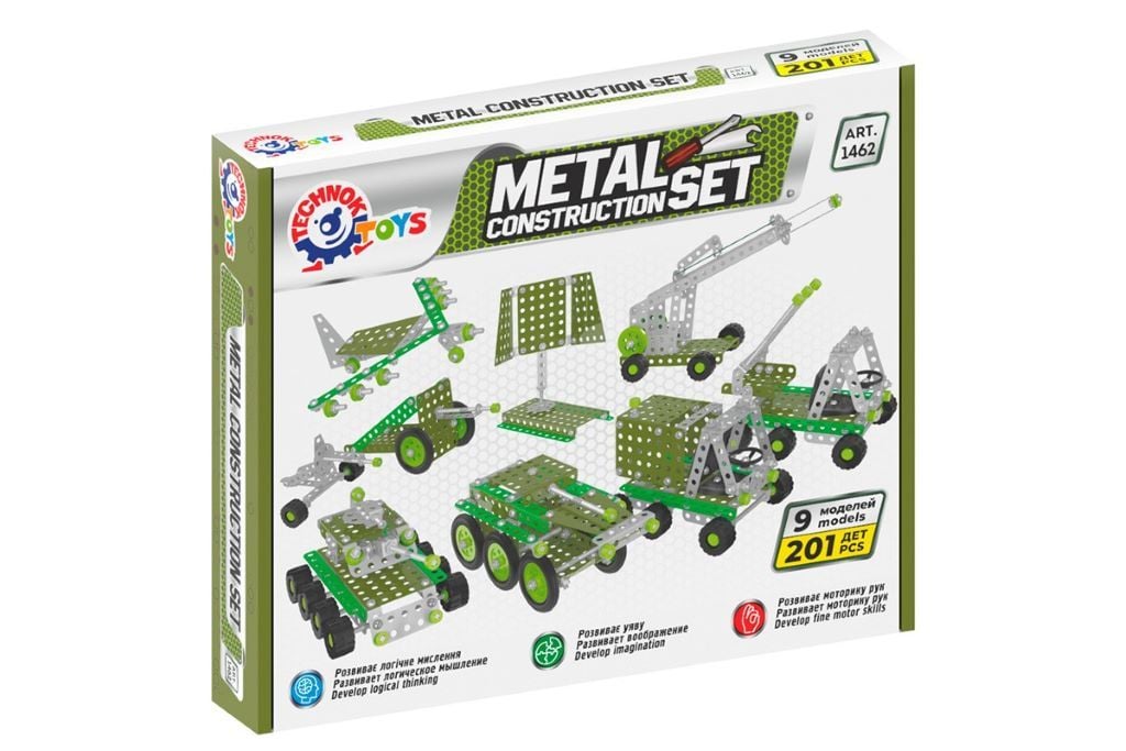 Конструктор металевий 201дет Війскова техніка у коробці 30*24*4см 1462 Технок