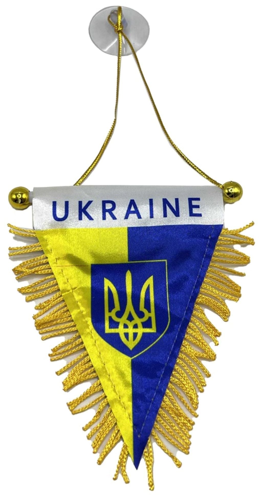 Прапор вимпел герб України 8*12см трикутний на присосці 9054 Україна