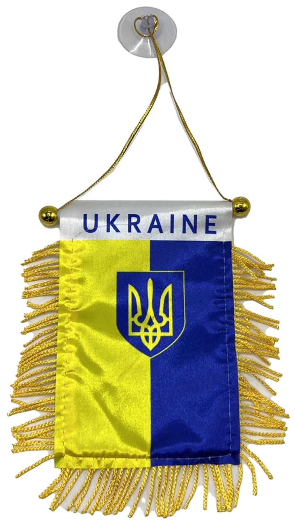 Прапор вимпел герб України 8*12см прямокутний на присосці 9053 Україна