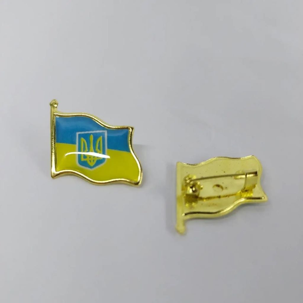 Значок Прапор україни з булвкою металевий 4019 Китай