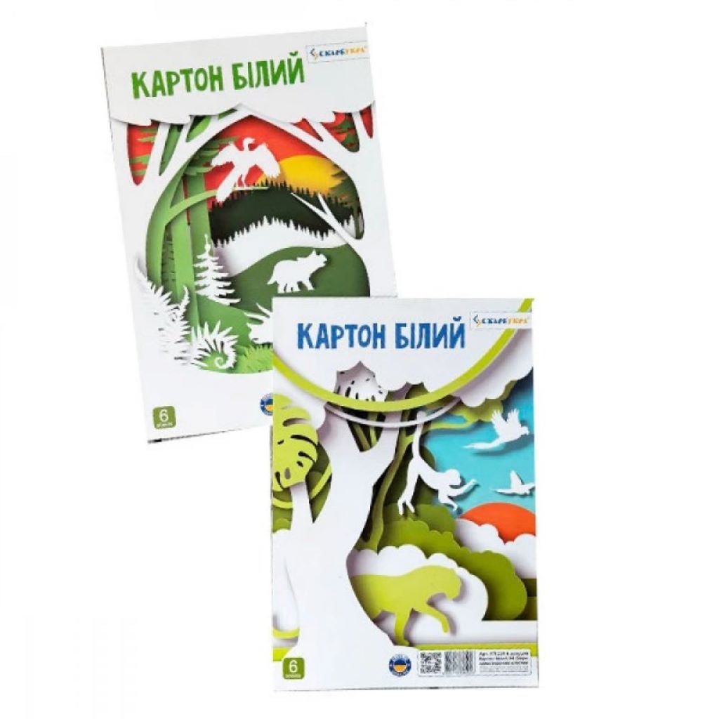 Картон білий А4 6 аркушів УП-224 Скат