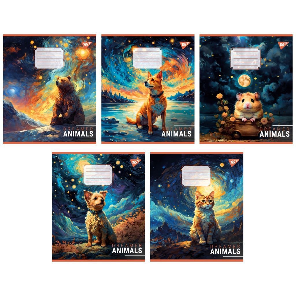 Зошит 60арк клітинка A5 тверда обкладинка Dreamer animals 767139 Yes