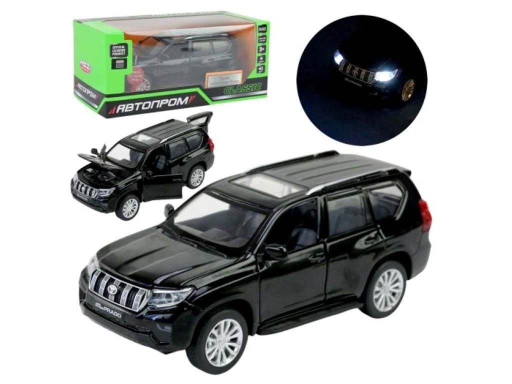 Машина метал 1:32 Toyota Lang Cruiser Prado звук світло відчин двері у коробці 18*9*9см 68482(B) Автопром
