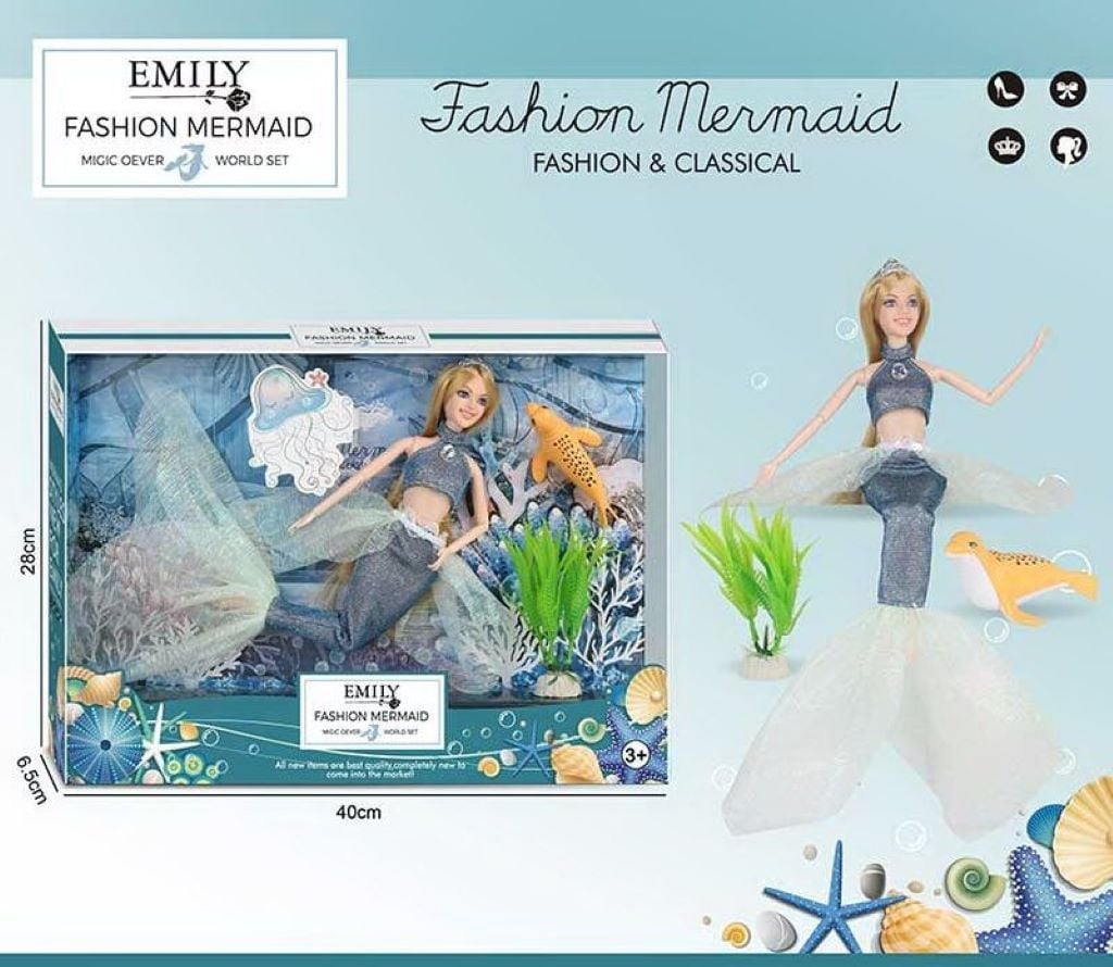 Лялька типу Барбі 30см Русалка тваринка у коробці 28*40*6,5см QJ137D Emily