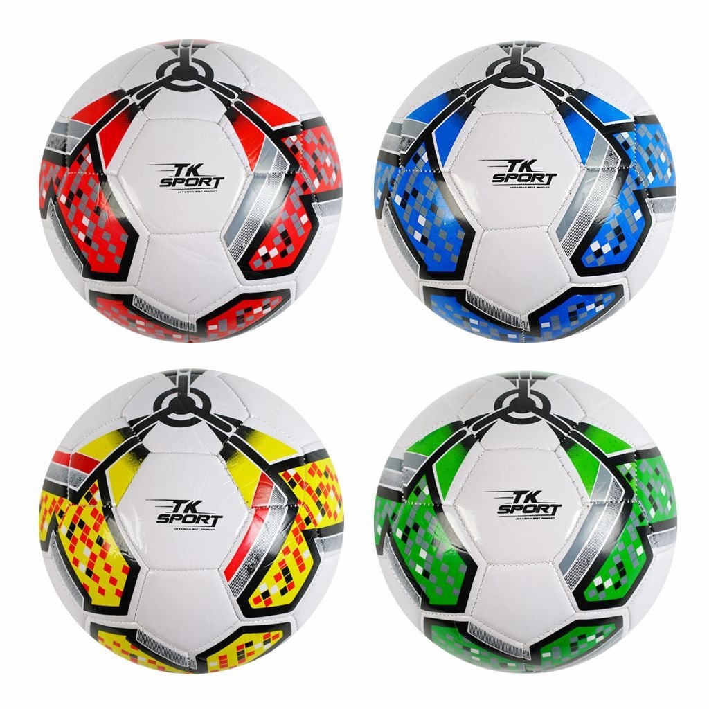 М'яч футбольний розмір 5 PVC 3 кольора 330-350г TK Sport гумовий балон C62407 TK Sport