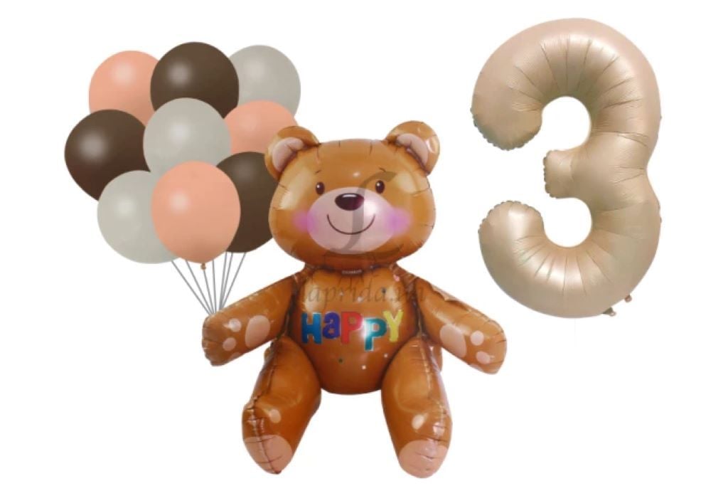 Кульки 11шт набір фольга 24*1шт фольга цифра 3 1шт латекс п10 9шт Happy Birthday YW-L2412 мексика