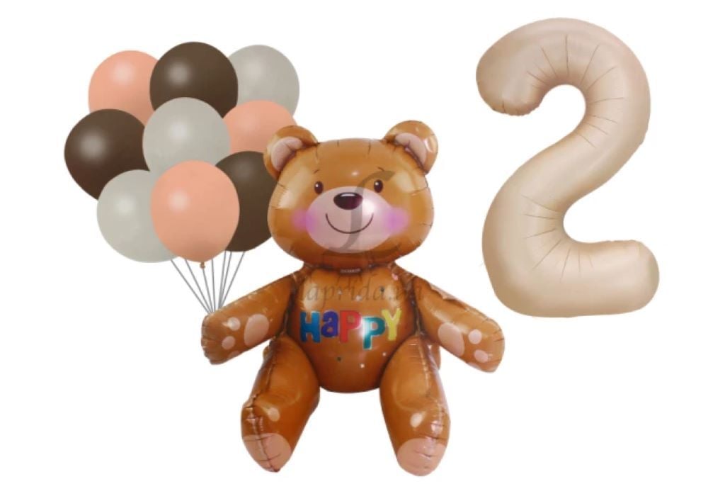 Кульки 11шт набір фольга 24*1шт фольга цифра 2 1шт латекс п10 9шт Happy Birthday YW-L2411 мексика
