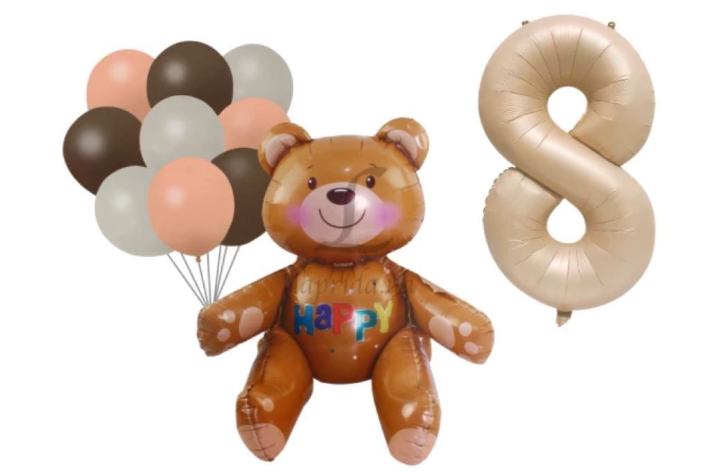Кульки 11шт набір фольга 24*1шт фольга цифра 8 1шт латекс п10 9шт Happy Birthday YW-L2417 мексика