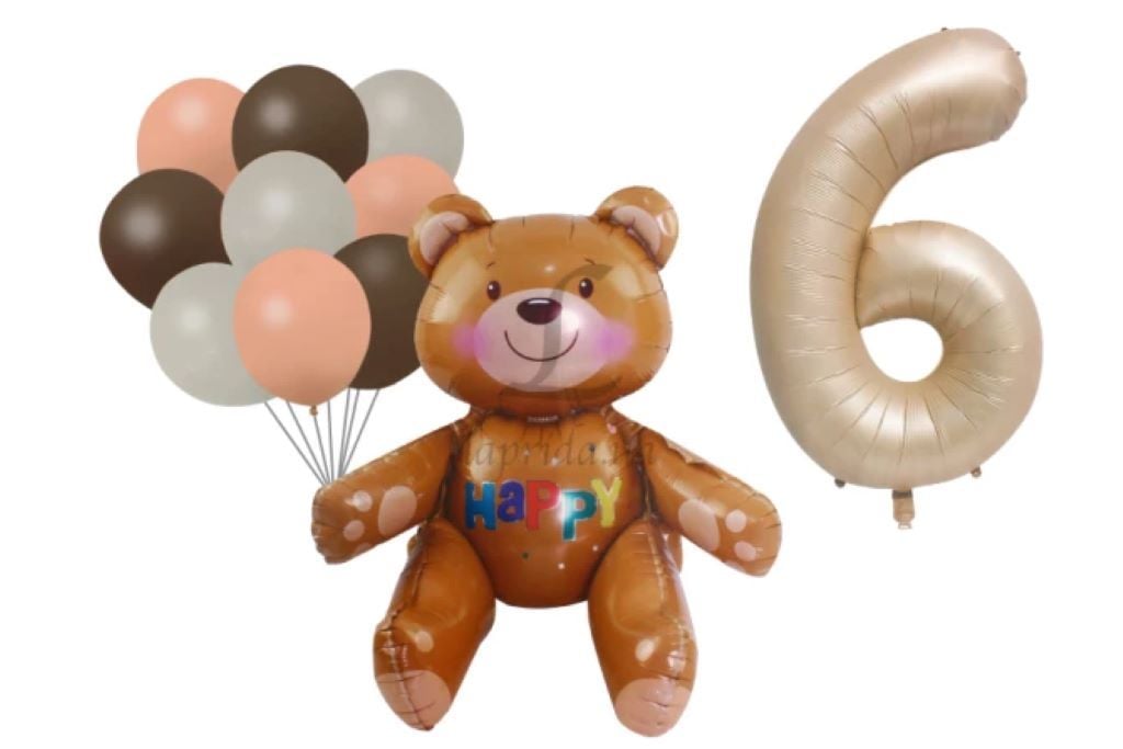 Кульки 11шт набір фольга 24*1шт фольга цифра 6 1шт латекс п10 9шт Happy Birthday YW-L2415 мексика
