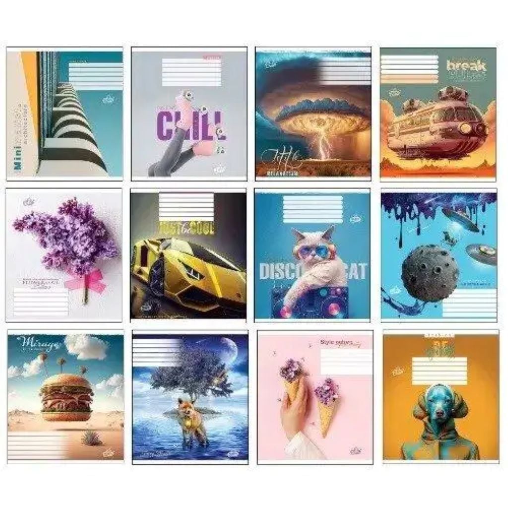 Зошит 24арк лінія тверда обкладинка мікс видів 02409/ТВ-009 Бріск