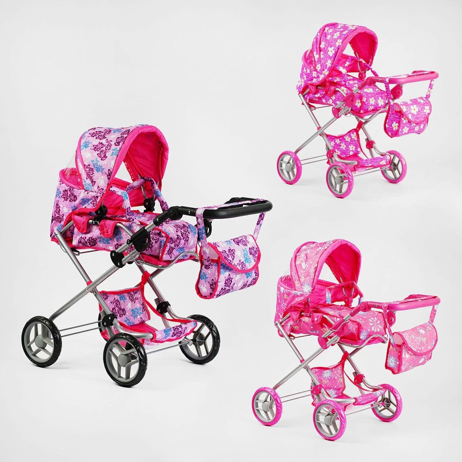 Візочок для ляльок трансформер Melobo знімна юлька 2 передніх амортизатора алюмінієвий корпус у коробці 69*71*43см 9333 Китай