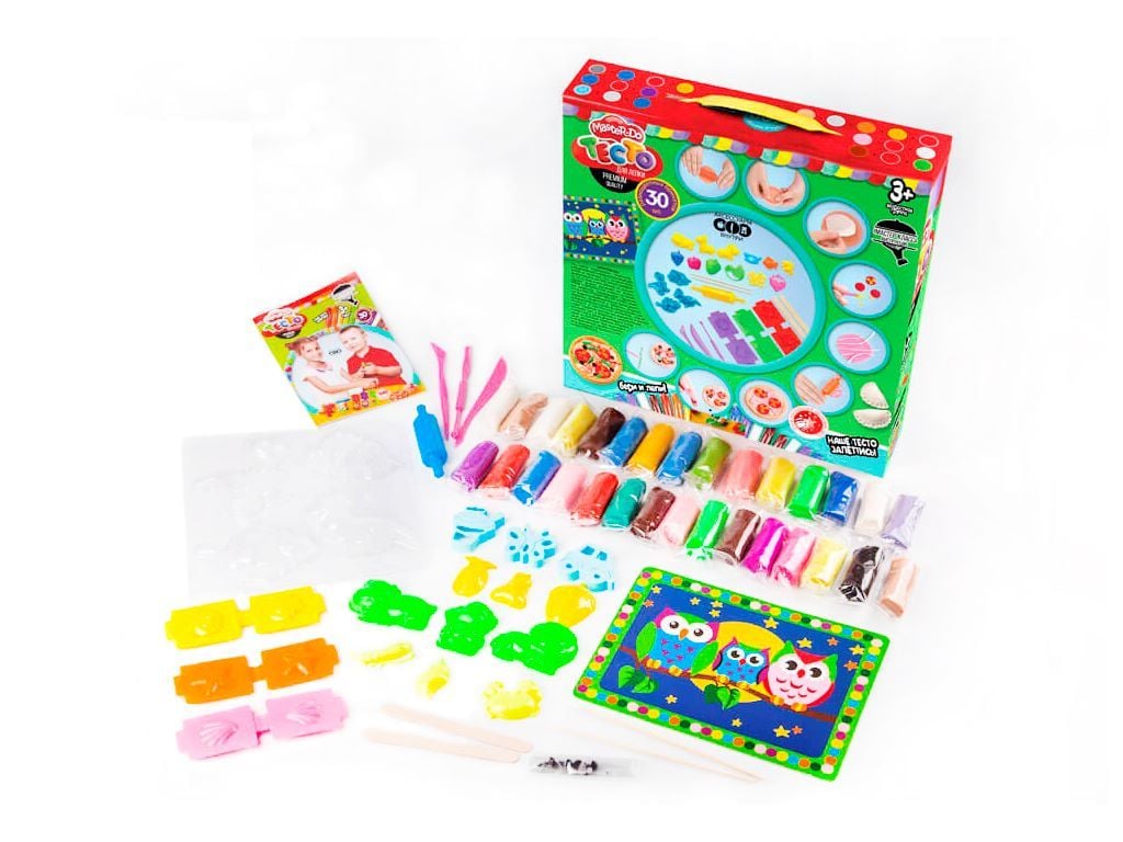 Тісто пластилінове для ліпки Master Do люкс набір 30шт форми заготовка для мозайки в коробці 29*29*5см TMD-03-03 Danko toys