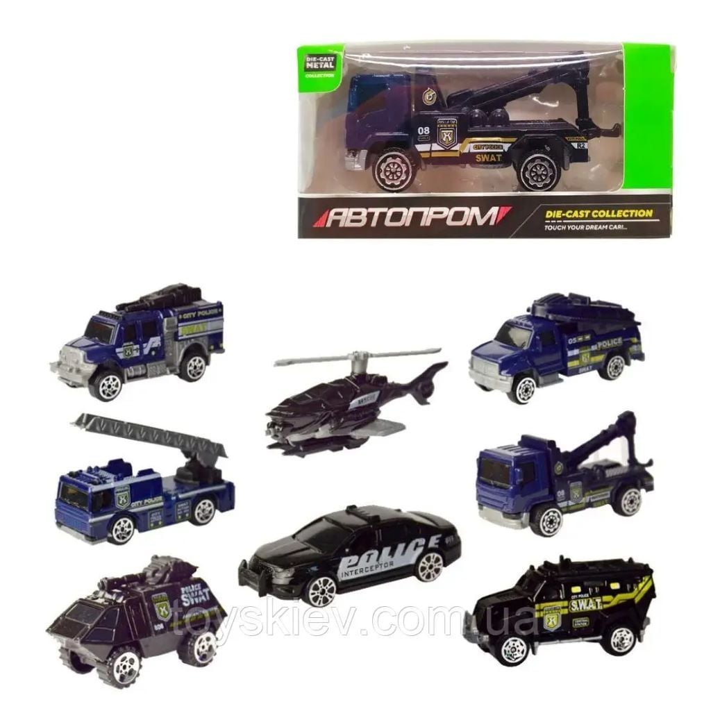 Машина метал 1:64 8 видів в коробці 8*5*5см 7629 Автопром