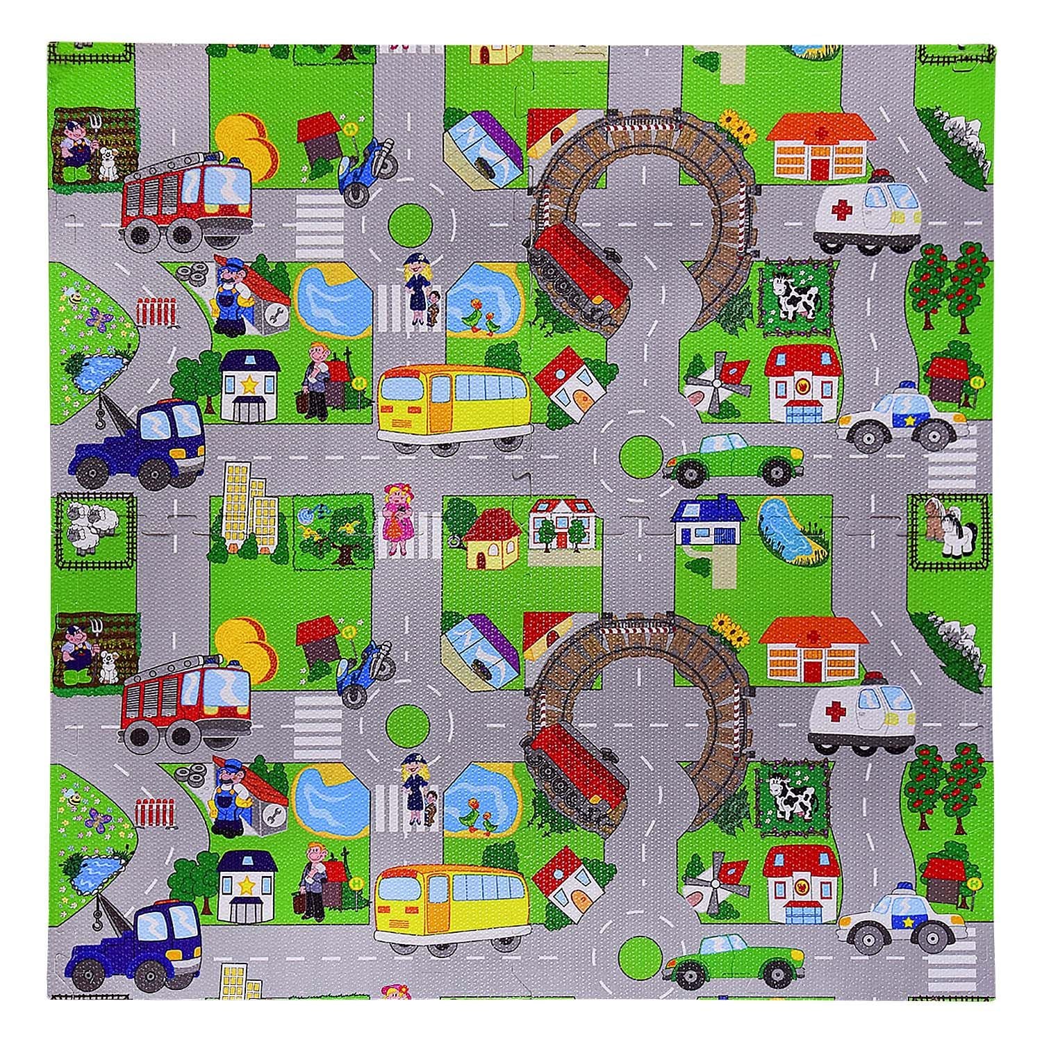 Килим-пазл фомовий дорога 4дет 60*60*1см у слюді EVA1901 Китай