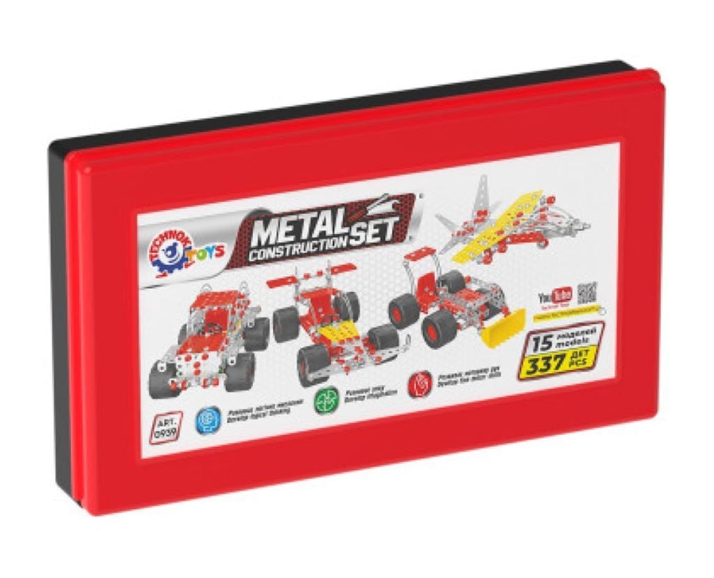Конструктор металевий 337дет 15 моделей у пластиковому боксі 30*17*3см 0939 Технок