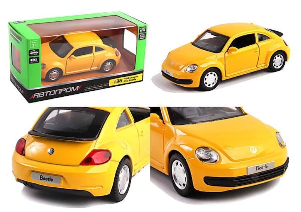 Машина метал 1:38 VolkswagtnThe Beetle відчин двері у коробці 14*7*6.5см 4349 Автопром