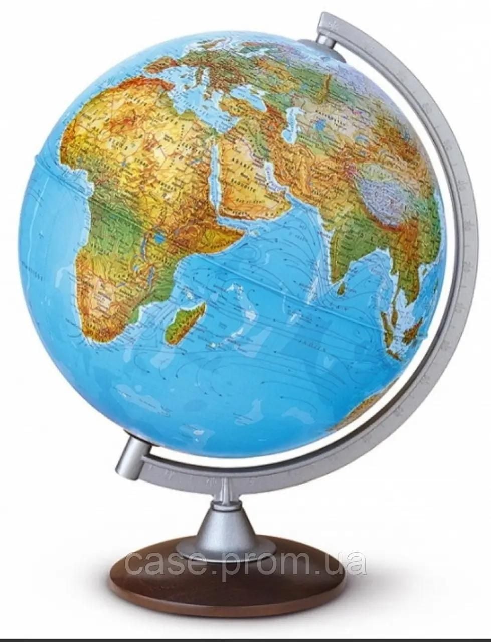 Глобус скло настільний сувенір підставка дерево в коробці 999232 К