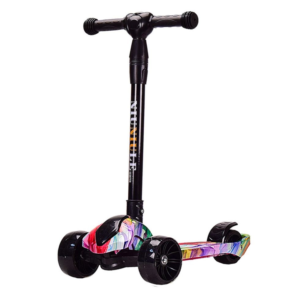 Самокат дитячий складний 3 колеса+світ PU 4кольори в коробці NS2016 Китай