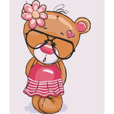 Розфарбовка 25*30см Ведмежа Роузі на підрамнику фарби пензлики у термоплівці 15528-AC Art Craft