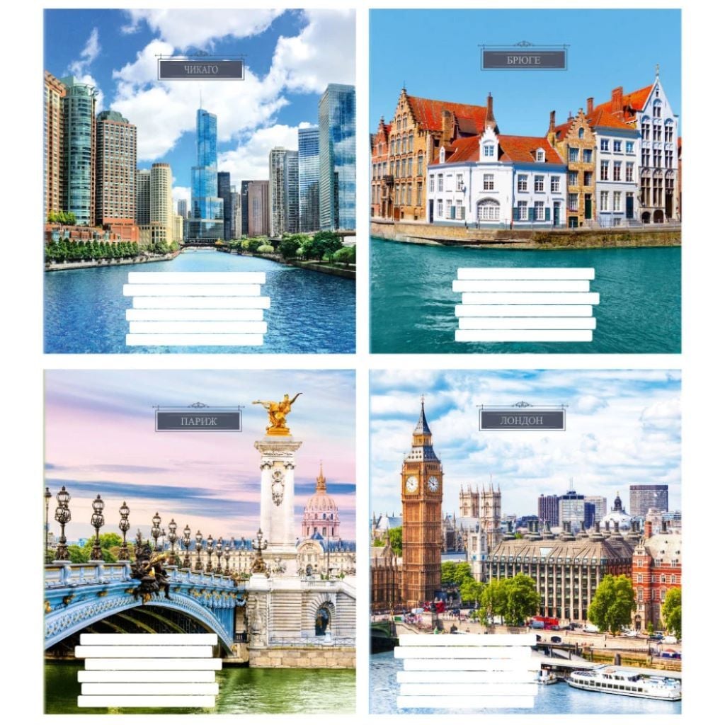 Зошит 96арк клітинка тверда обкладинка з малюнком мікс видів 96К671/764 Поліграфіст