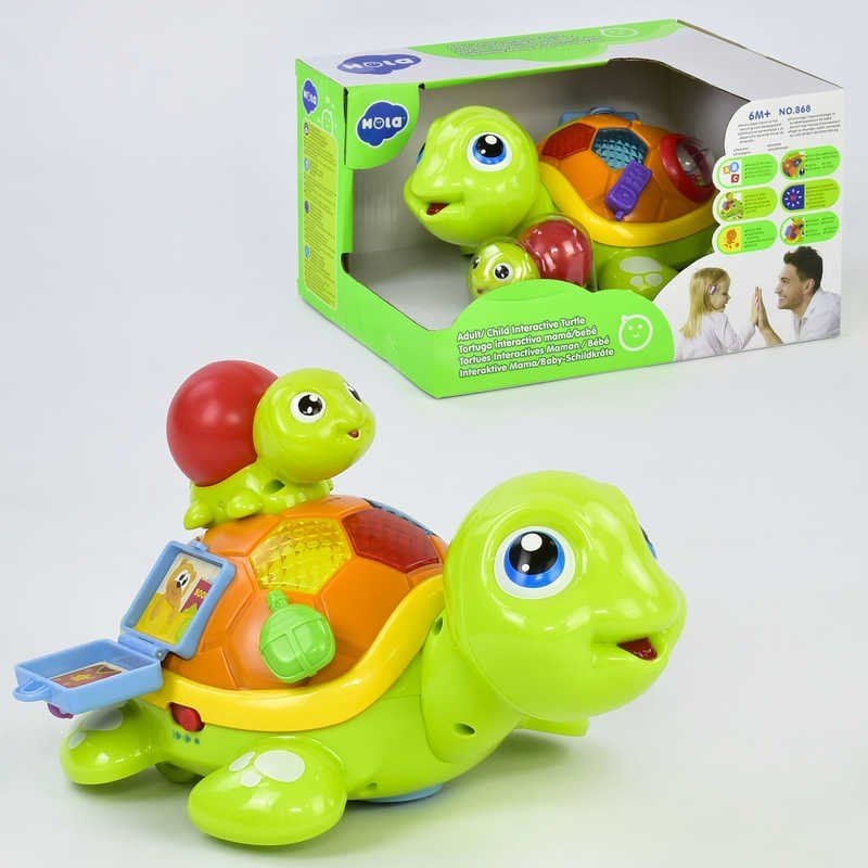 Музична черепашка анг мова звук світло на батар у коробці 868 Hola