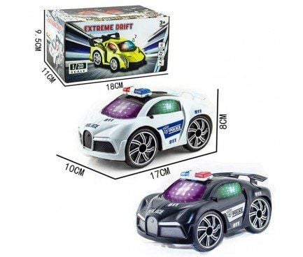 Машина музична світло їздить на батарейках поліція коробка 18*11*9см 12015-3 Китай