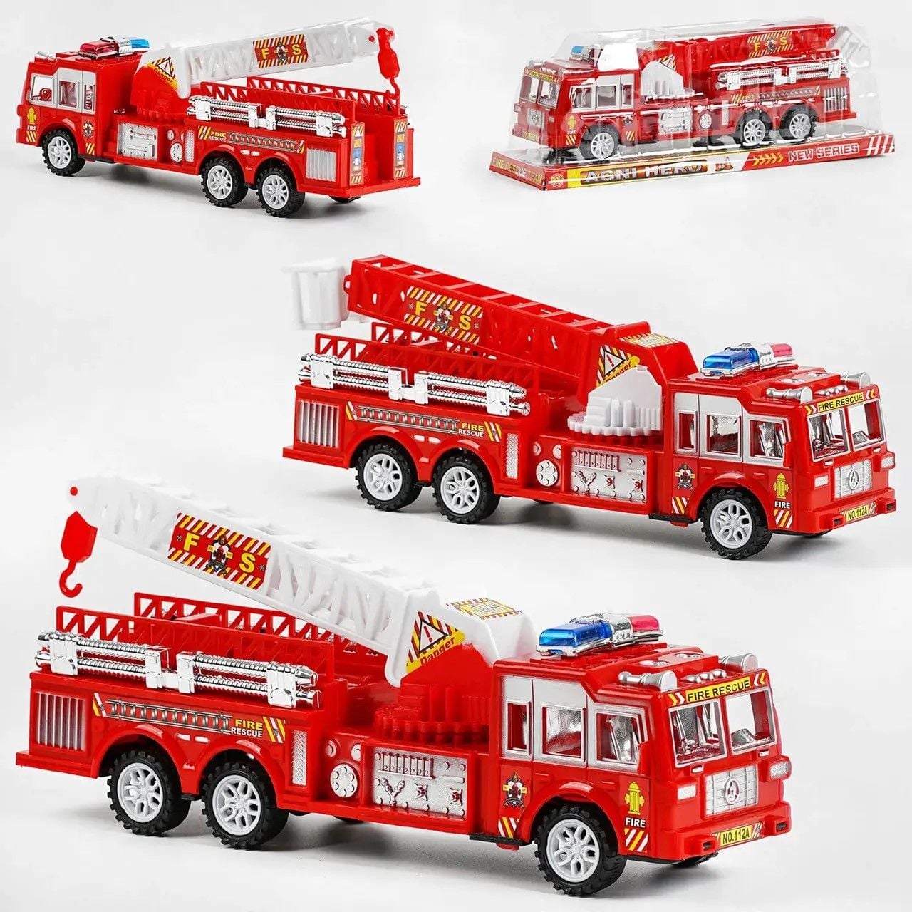 Машина Пожежна техніка 2 види інерція у слюді 35*14*11см 767-373 Китай
