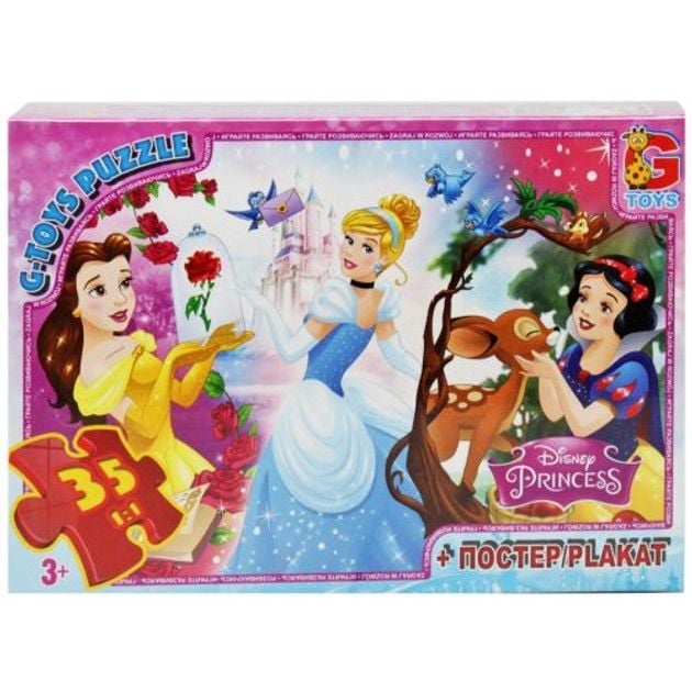 Пазли 35ел Принцеси Дісней постер в коробці 18*12*2см PD83 G-Toys