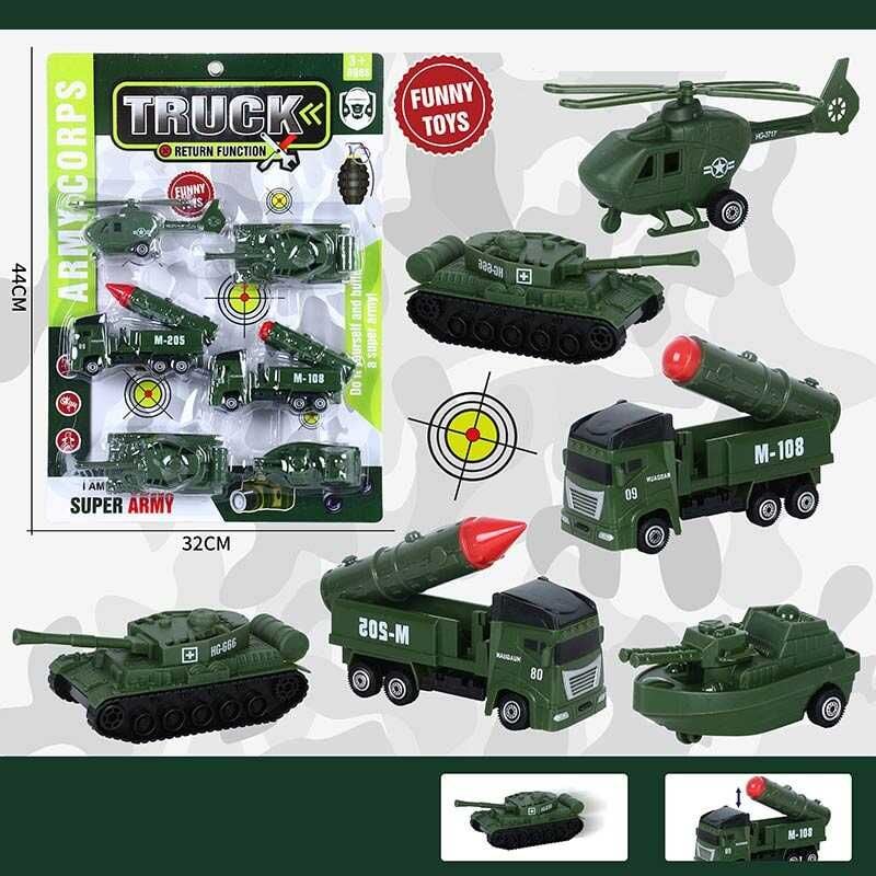 Машини набір військової техніки 6шт планшет 31*43см 9033 Китай