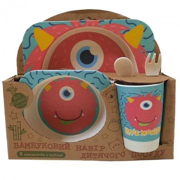 Набір посуду бамбуковий 5ел Монстрик MH2770-40 Китай