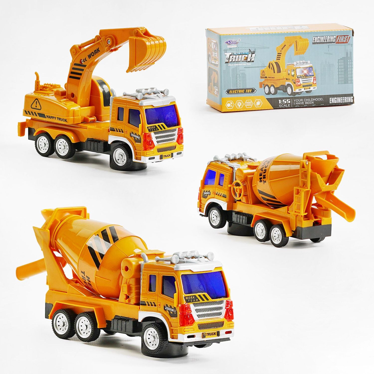 Машина спецтехніка Будтехніка звук світло на батар у коробці 18*9*5см 777-71 Китай