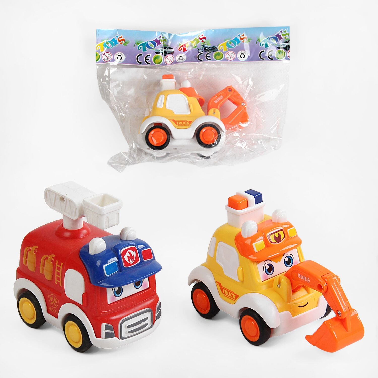 Машина спецтехніка заводна 2 види 9*7см в пакеті 901-2 Китай