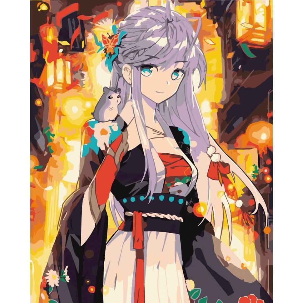 Картина по номерах 40*50см Гейша в районі Гіон фарби пензлики в термоплівці 10329-AC Art Craft