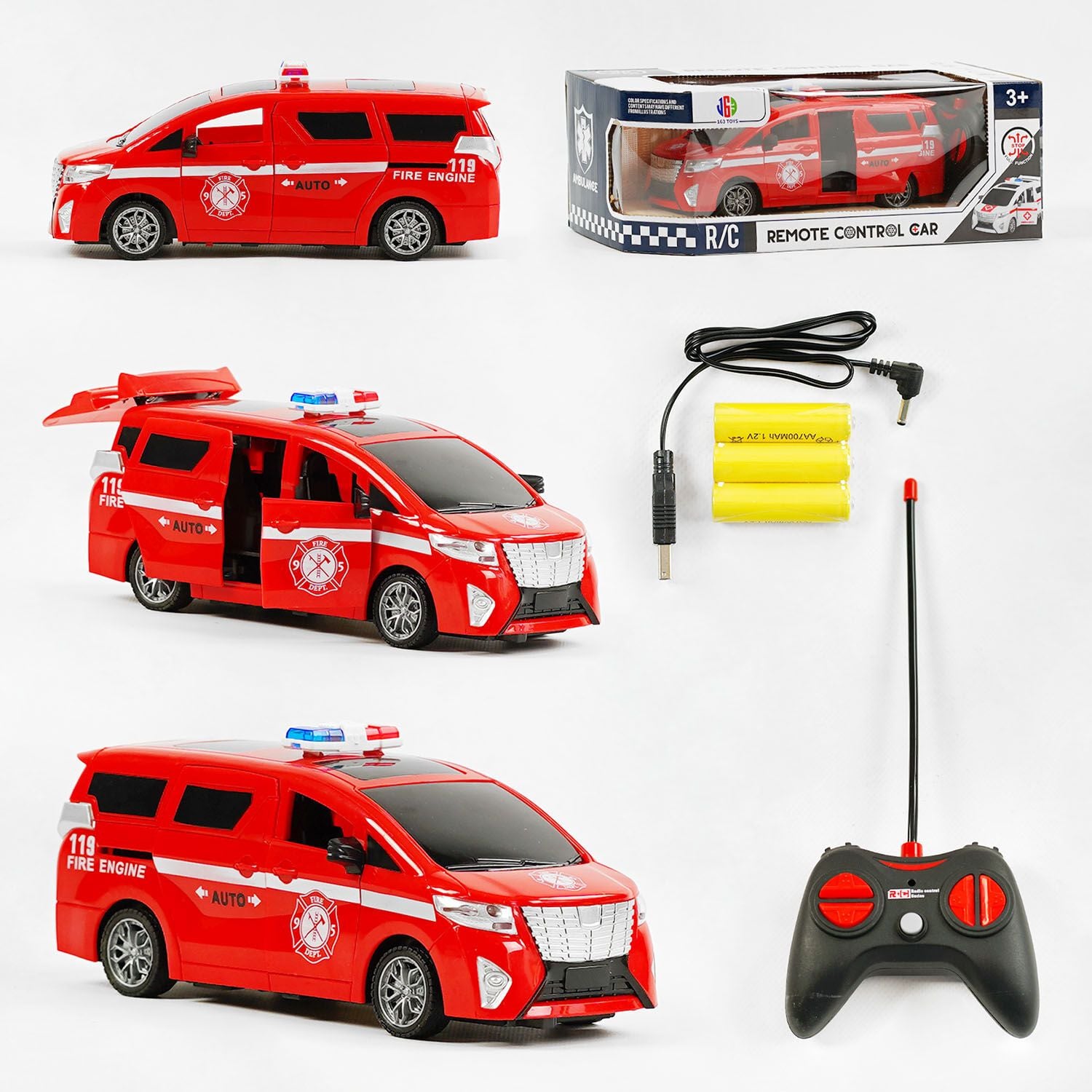 Машина на радіокеруванні батарейки перезаряджаються відчиняються двері в коробці 32*11*16см 163-E8100A Китай