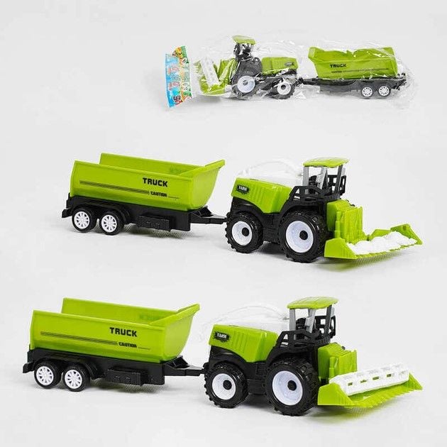 Трактор інерція 12см причеп в пакеті 27*7*5см 669-55 Китай