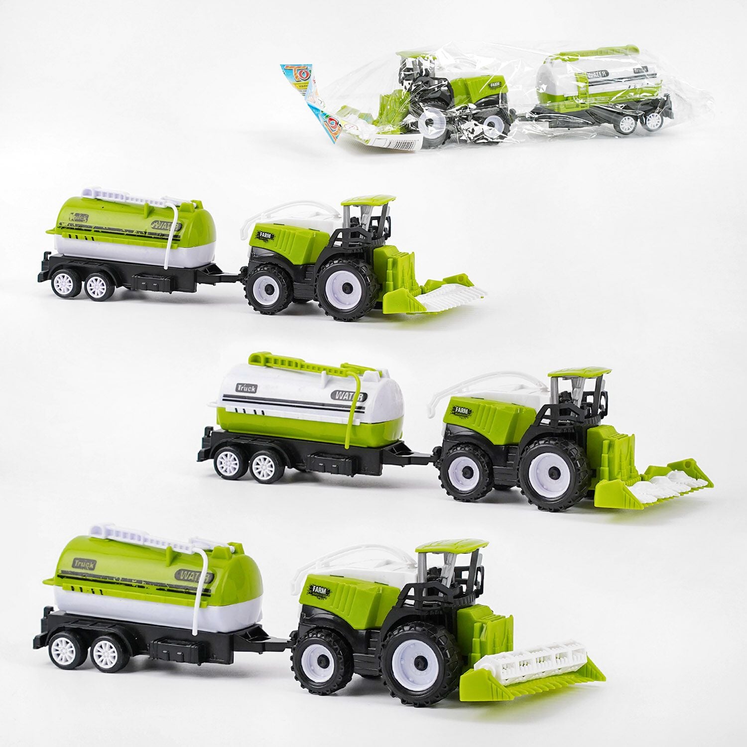 Трактор інерція 12см причеп в пакеті 27*7*5см 669-57 Китай