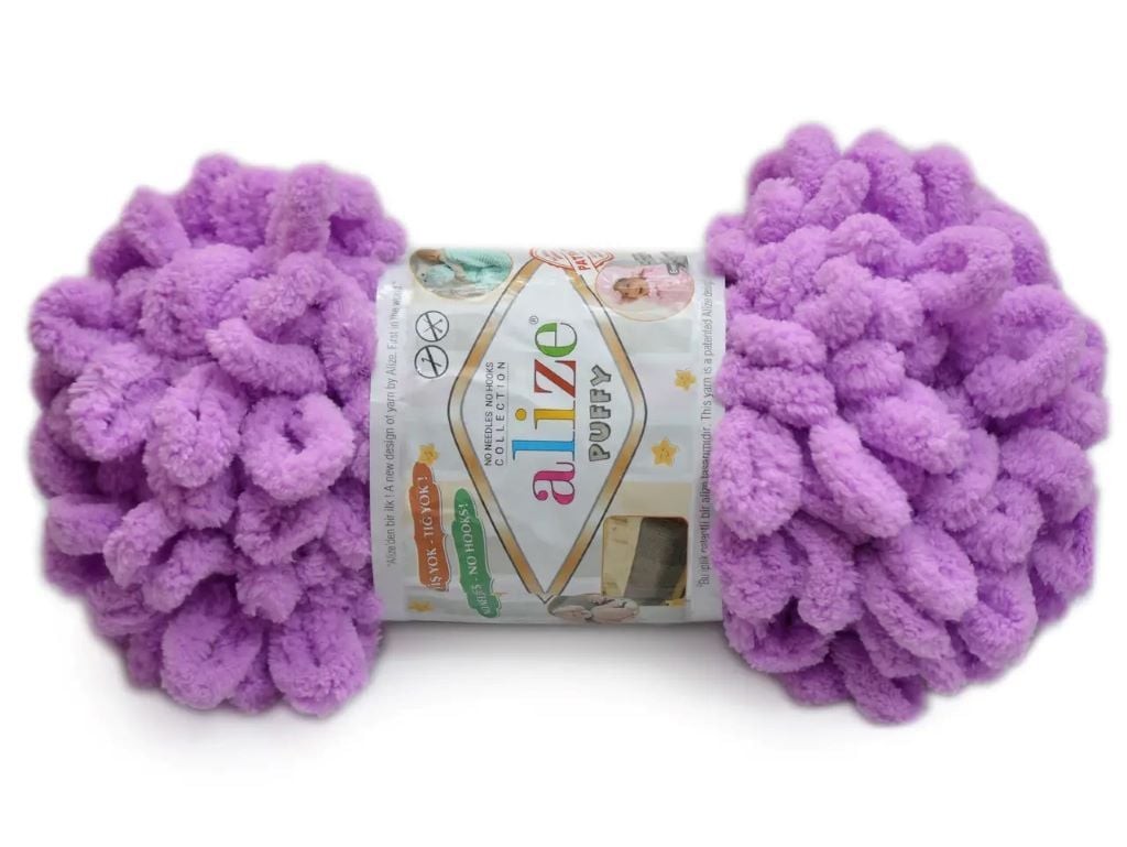 Пряжа Alize Puffy 100г 9м лаванда №788 мікрополіестр 100% 743370 Туречинна