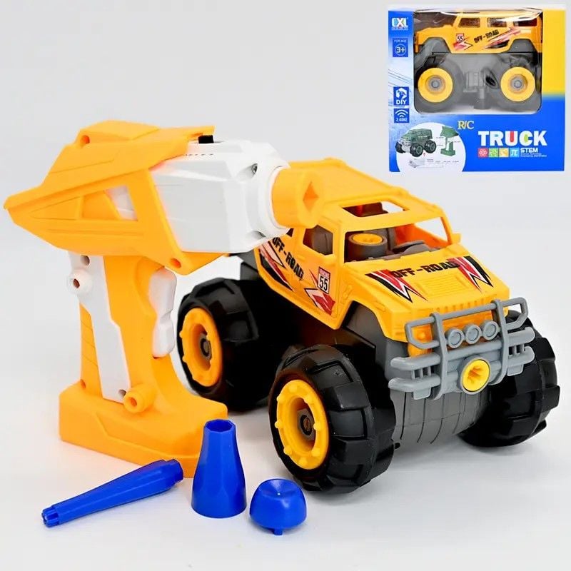 Машина конструктор Джип на р/к TRUCK пульт шуроповерт 2,4GHz у коробці 18*16*13см CXL700-15B Китай
