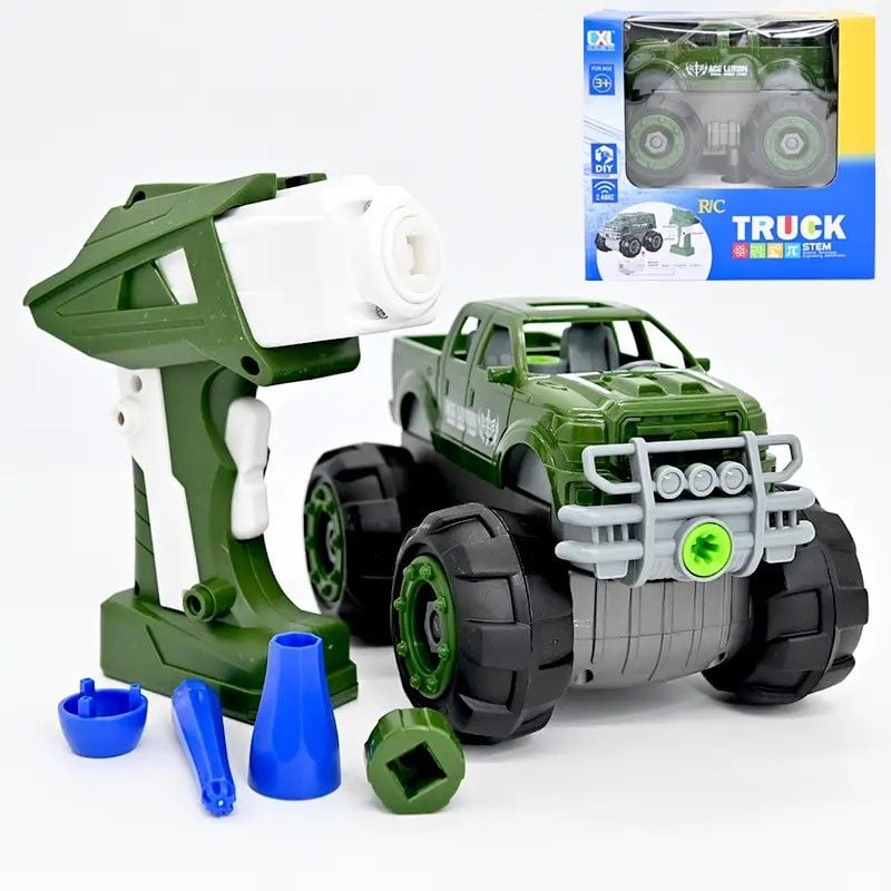 Машина конструктор Джип на р/к TRUCK пульт шуроповерт 2,4GHz у коробці 18*16*13см CXL700-13B Китай