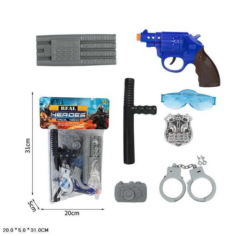 Поліицейский набір пистолет наручники значок пакет 20*5*31см 88P-96 Китай