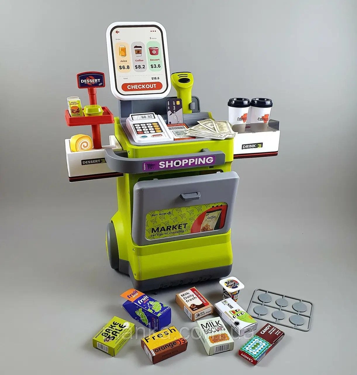 Супермаркет 48ел бат заук світло сканер гроші продукти коробка 46*37*12 см 668-126 Китай