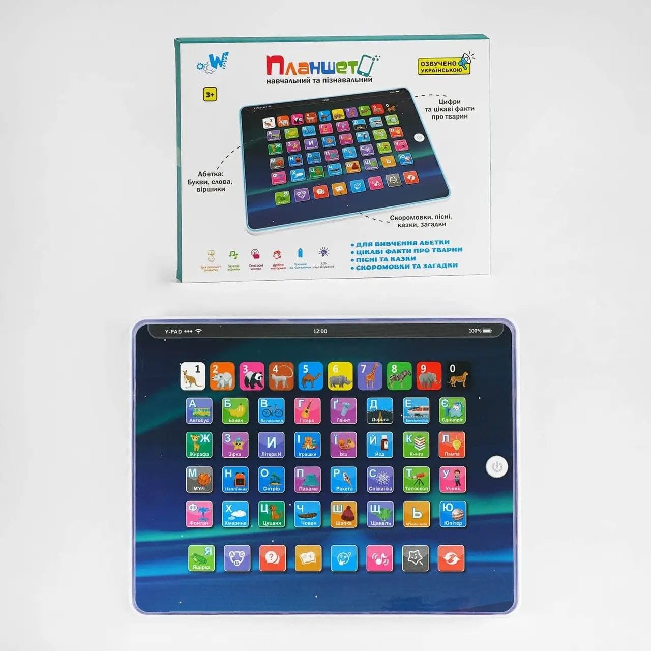 Планшет навчальний укр озвучкаі коробка 24*1,5*18см TK-09912 W Toys