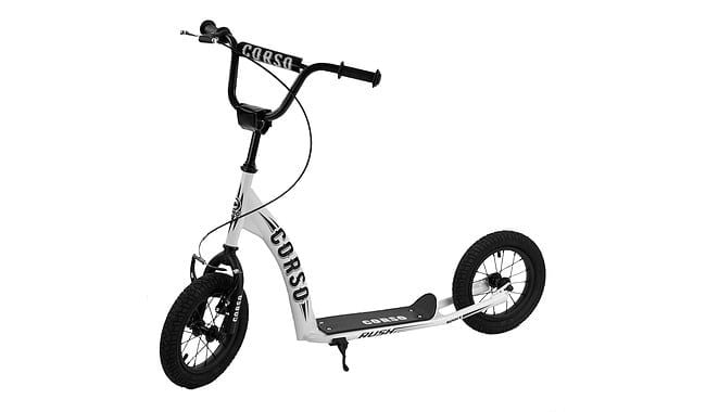 Самокат Corso колеса надувні 12" білий ручне переднє гальмо CR-T3029 Китай