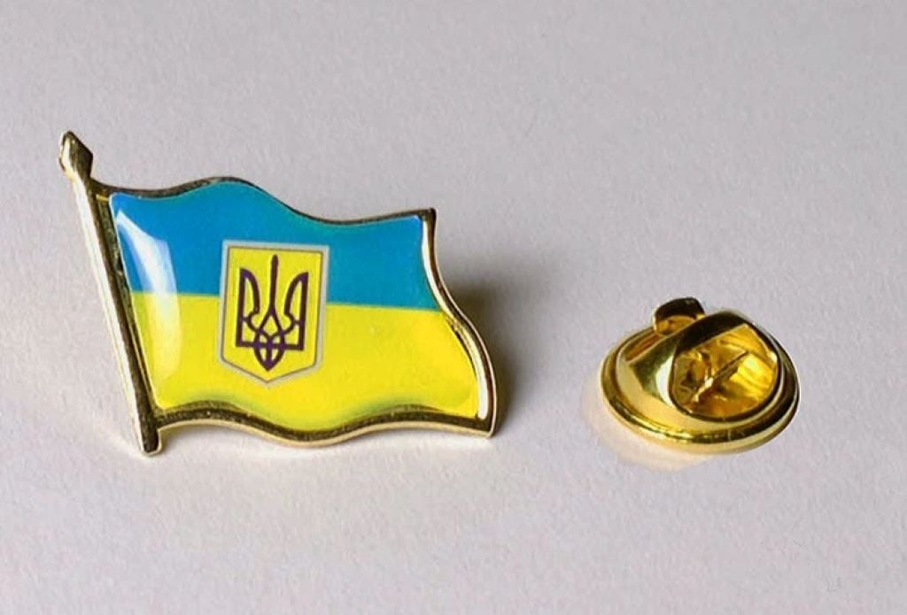 Значок Прапор україни з зажимом металевий 4018 Китай